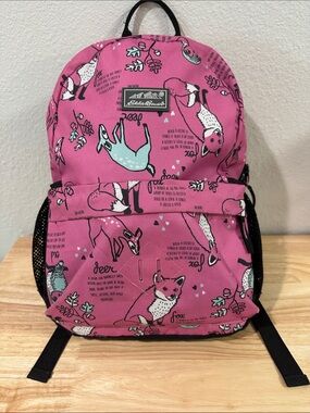 Eddie Bauer Pink Kid’s Backpack with Woodland Animal Theme.